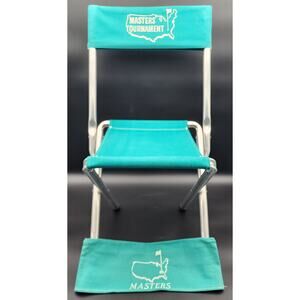 Vintage Masters Tournament Folding Chair Teal Green w/ Extra Cover Lightweight